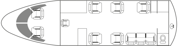 HAWKER 900XP: Standard floor plan configuration