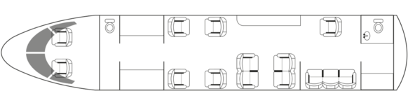 FALCON 8X: Standard floor plan configuration