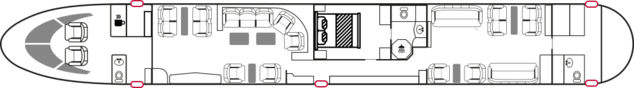 AIRBUS CORPORATE JETS: Standard floor plan configuration