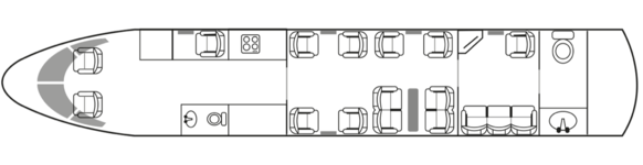 GULFSTREAM G650/G650 ER: Standard floor plan configuration